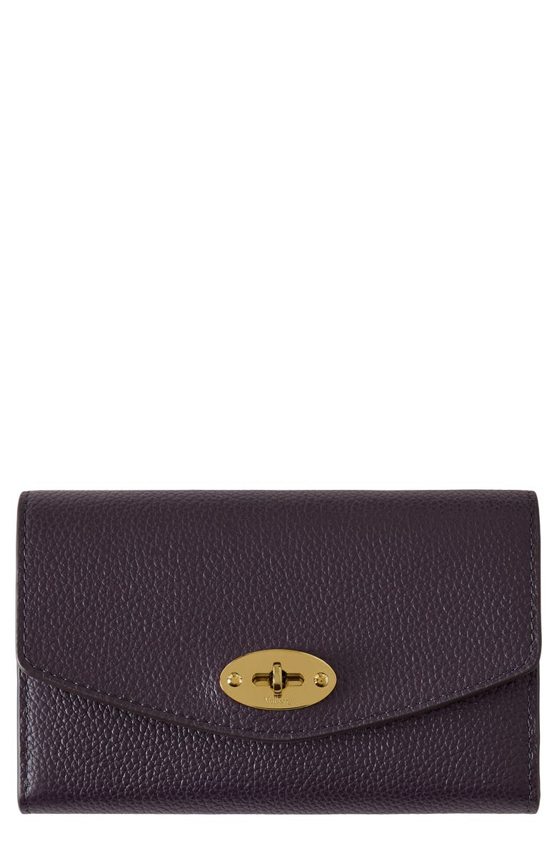 Mulberry Medium Darley Leather Wallet, Main, color, Deep Aubergine