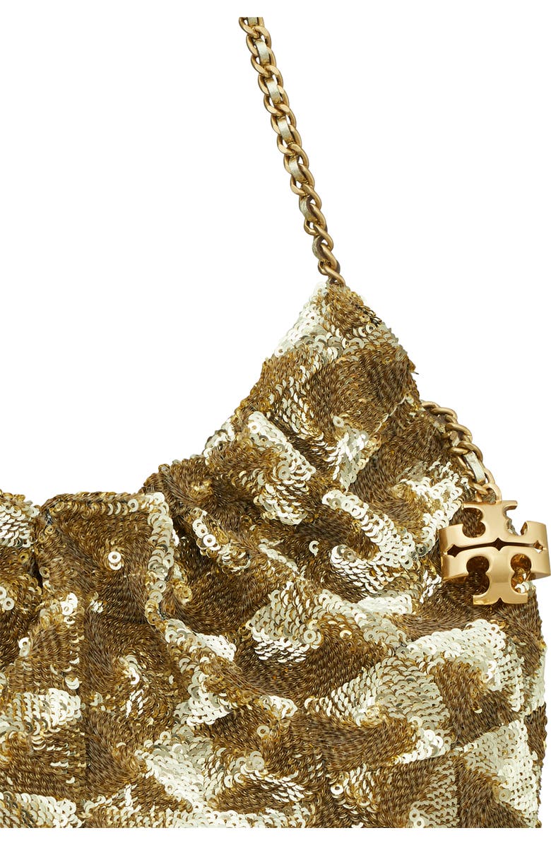 Tory Burch Mini Fleming Sequin Hobo Bag, Alternate, color,