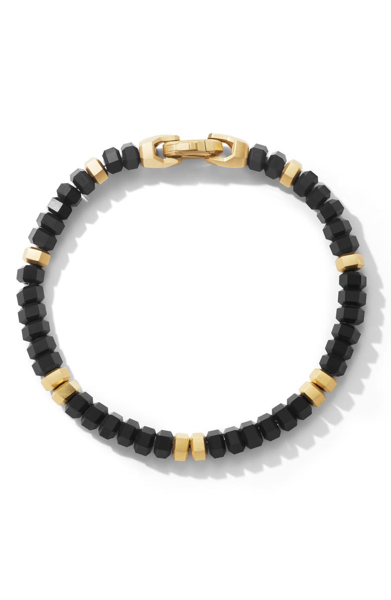 David Yurman Hex Bead Bracelet with Black Onyx & 18K Yellow Gold, Alternate, color,