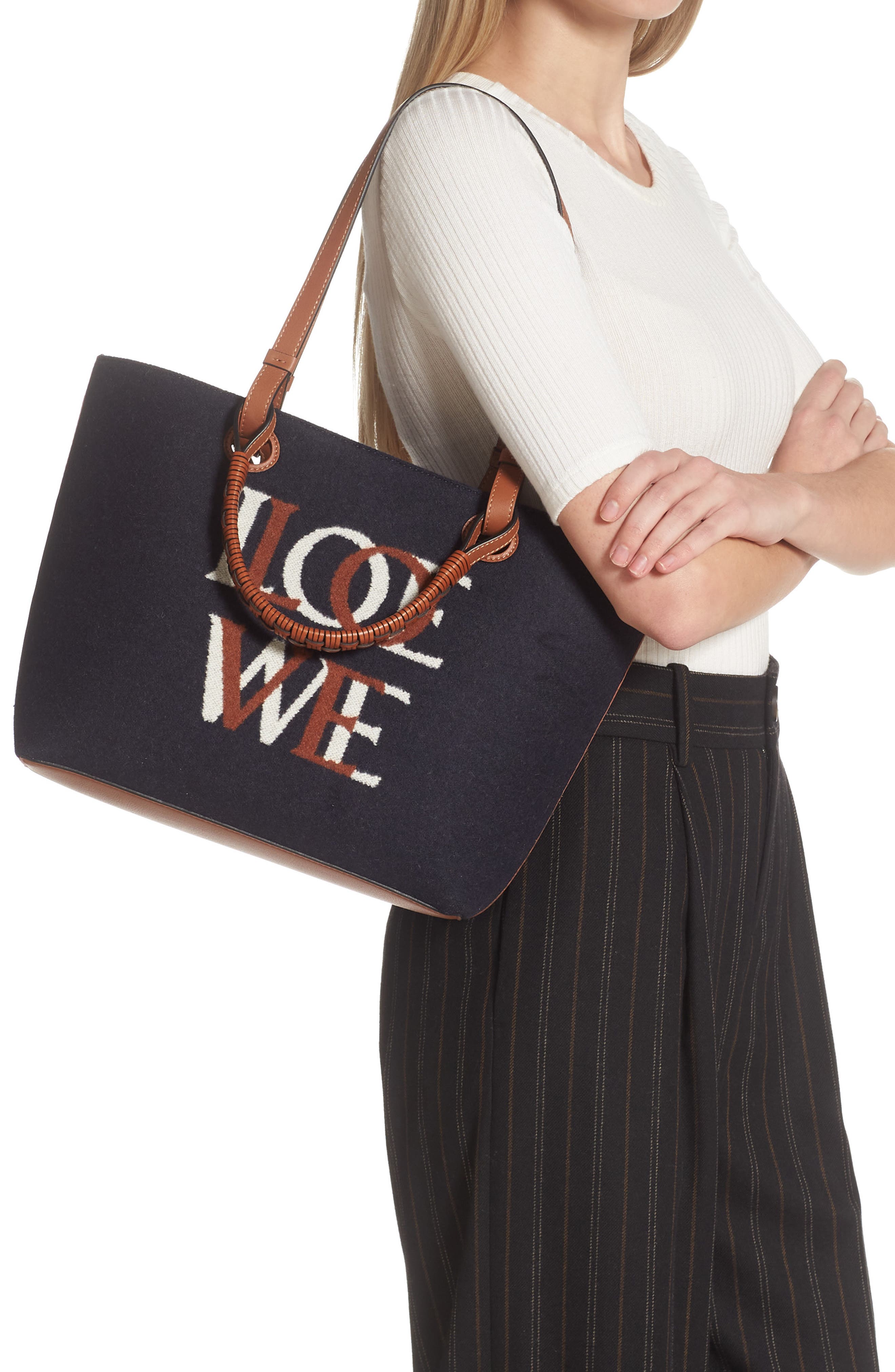 Loewe ANAGRAM TOTE LOVE SMALL BAG, Alternate, color, 