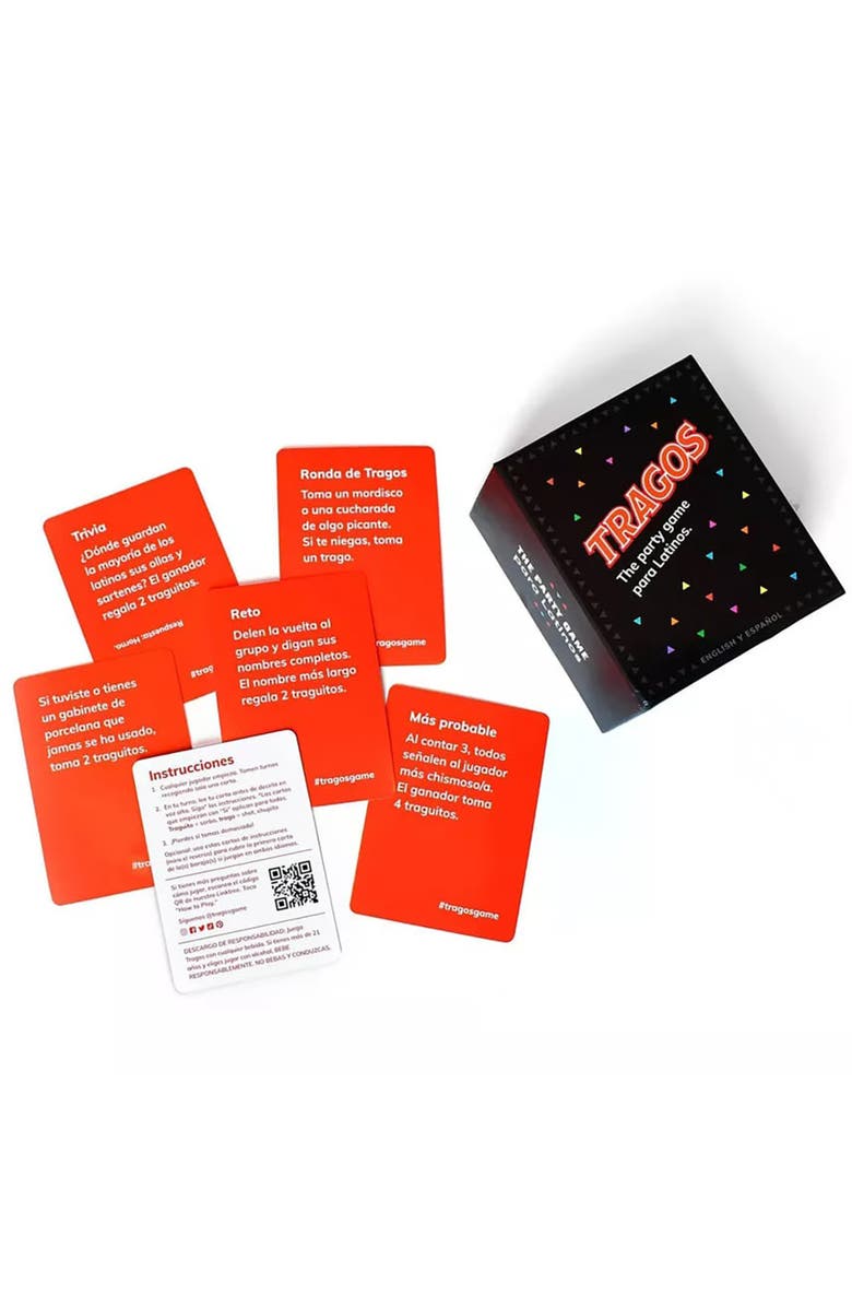 Tragos Bilingual English y Espanol, Cultural Spanglish Adult Card Game, Alternate, color, Multicolored