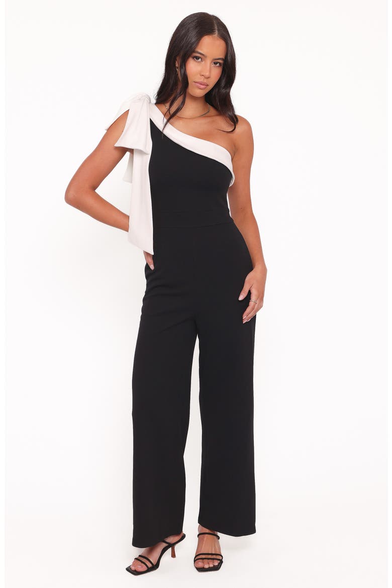 Pearla One-Shoulder Wide Leg Jumpsuit, Alternate, color, BLACK