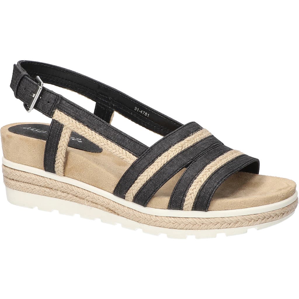 EASY STREET EASY STREET MEL ESPADRILLE SLINGBACK PLATFORM WEDGE SANDAL