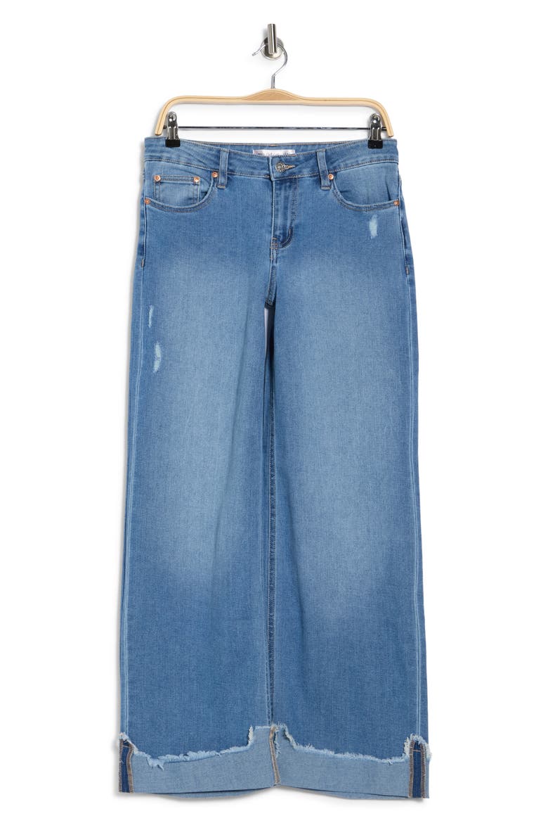 Cuffed Wide Leg Jeans, Alternate, color, MEDIUM WASH