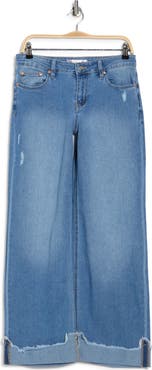 Madden Girl Cuffed Wide Leg Jeans