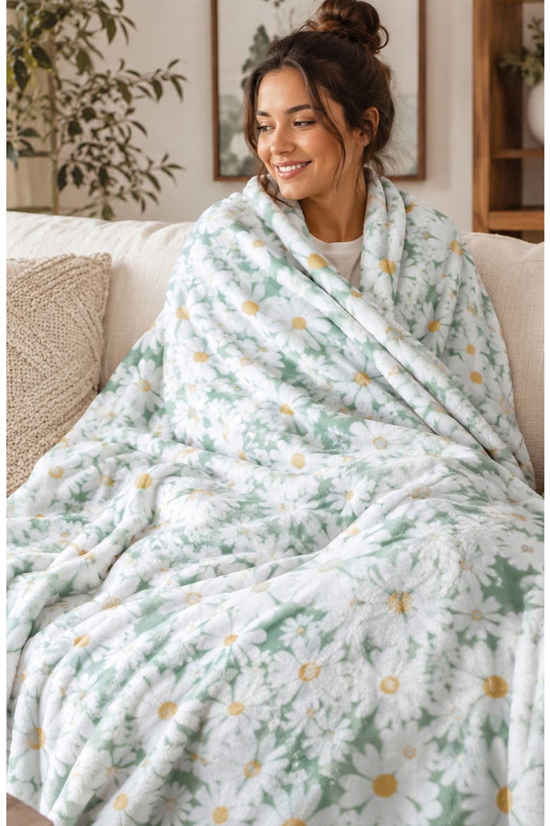 Floral Plush Throw Blanket, Alternate, color, FLORAL