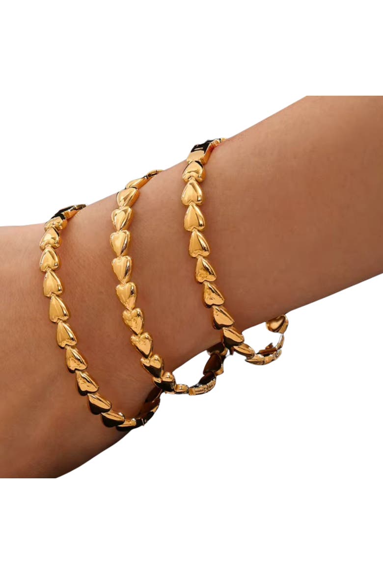 Waterproof Gold Plated Band Love  Bracelet, Alternate, color, GOLD