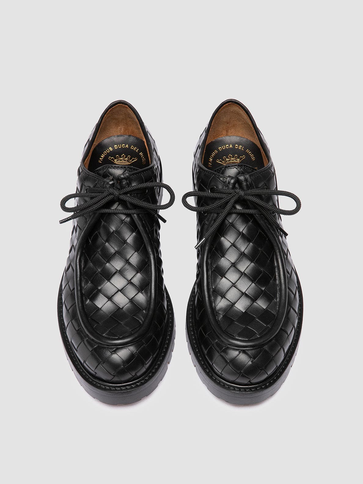Officine Creative Boss 015 Woven Leather Derby Shoes, Alternate, color, Black