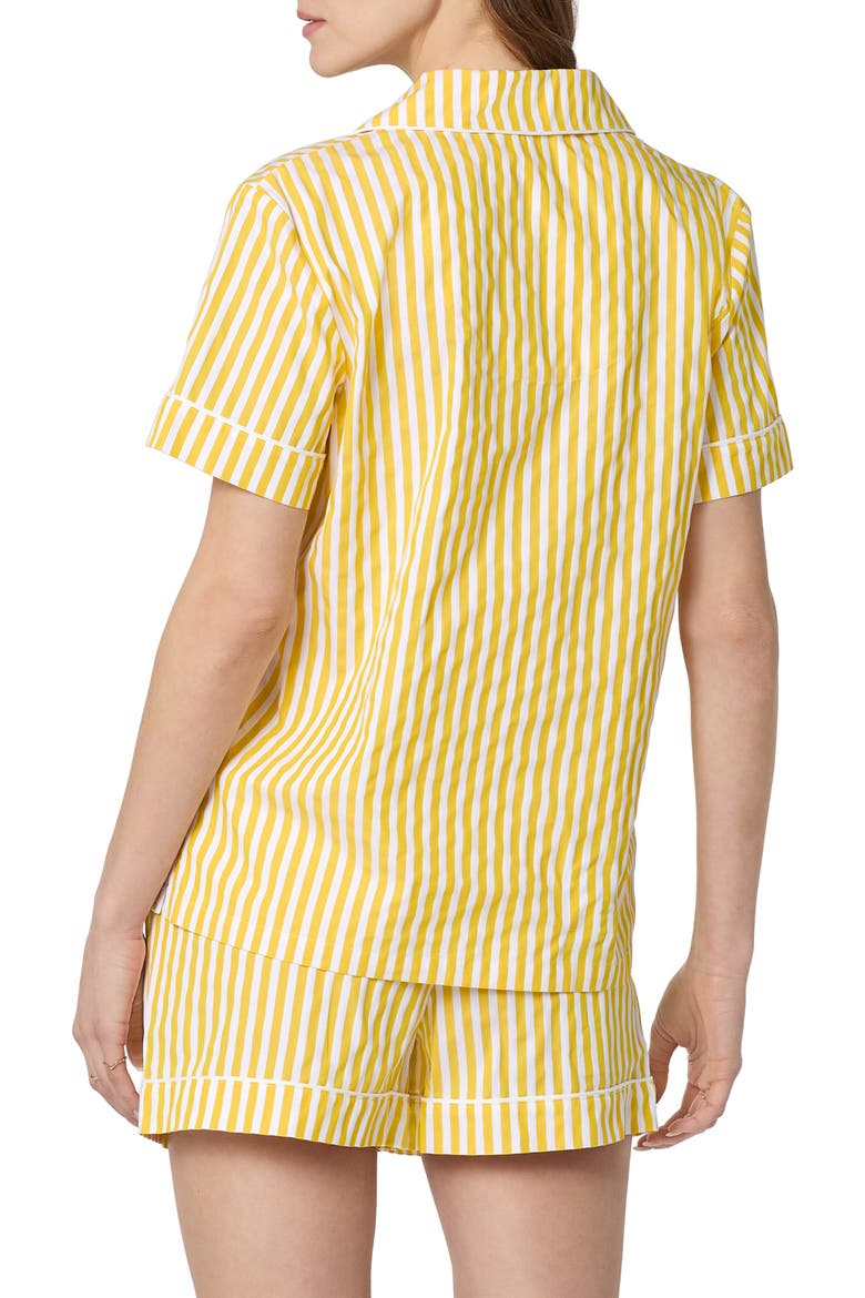 Stripe Organic Cotton Dobby Short Pajamas, Alternate, color, YELLOW 3D STRIPE