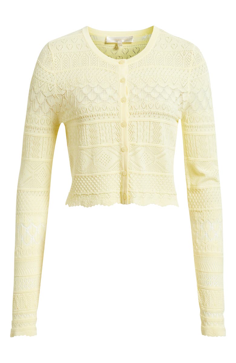 LoveShackFancy Brigette Pointelle Cardigan, Main, color, 