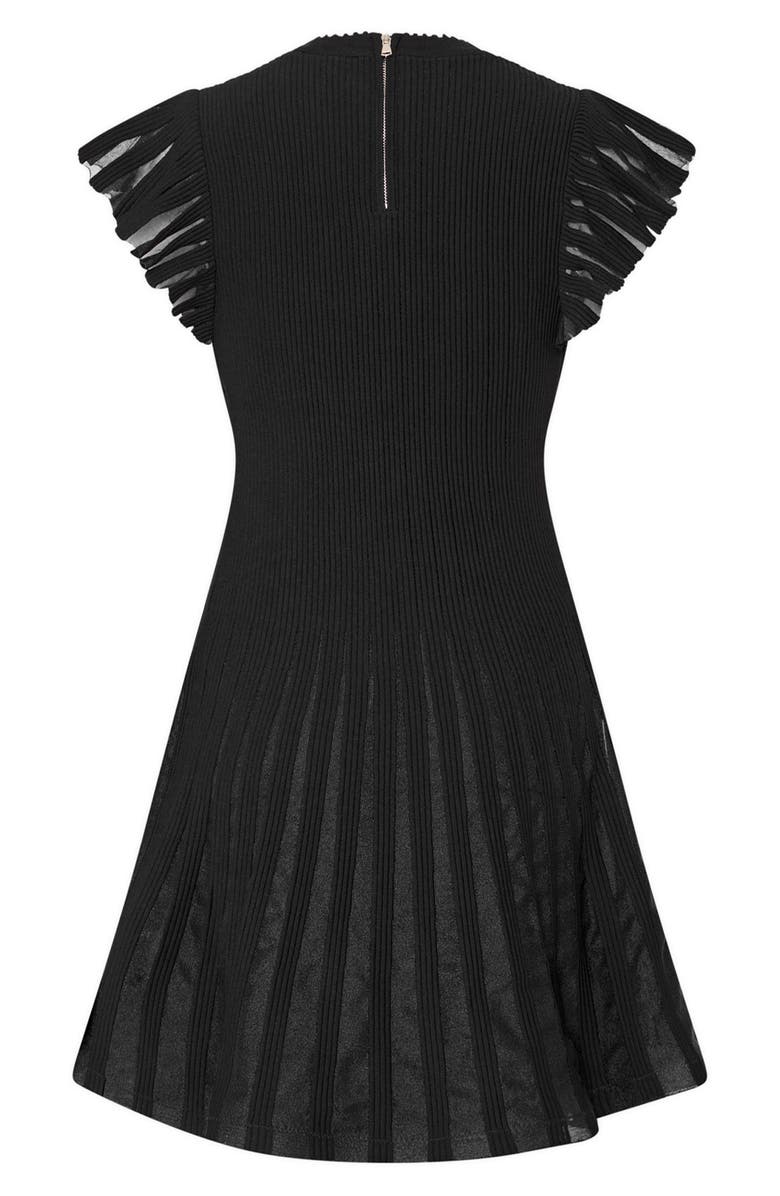 Milly Flutter Sleeve Flare Knit Minidress, Alternate, color, 