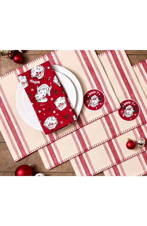 Design Imports Jolly Santa Embellished Set Of 4 Placemats In Red