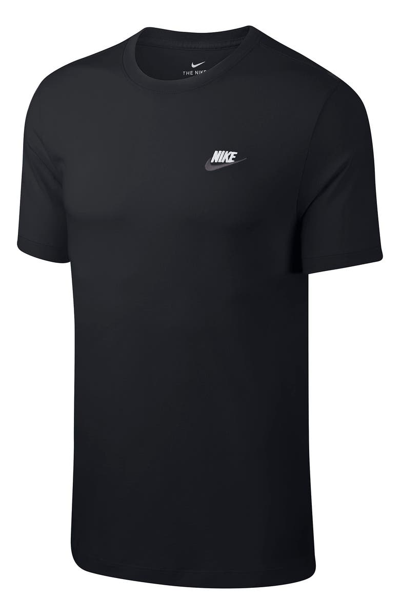 Nike Sportswear Club Crew Neck T-Shirt, Main, color, 014 Black/White/Dark Grey