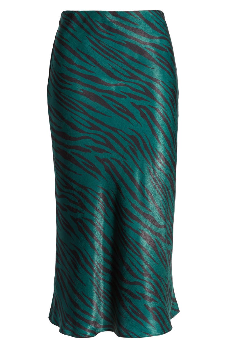 Socialite Zebra Print Bias Cut Satin Skirt, Alternate, color, 