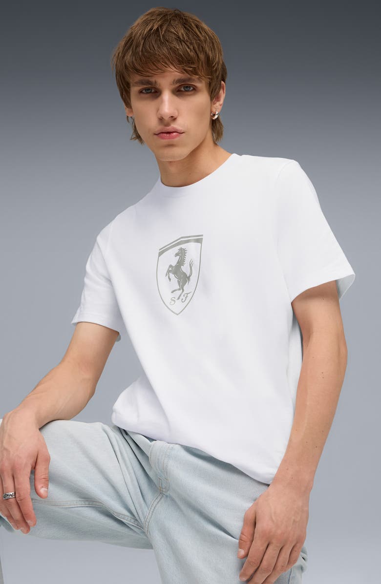 PUMA x Ferrari Sportswear Shield Graphic T-Shirt, Alternate, color, Puma White