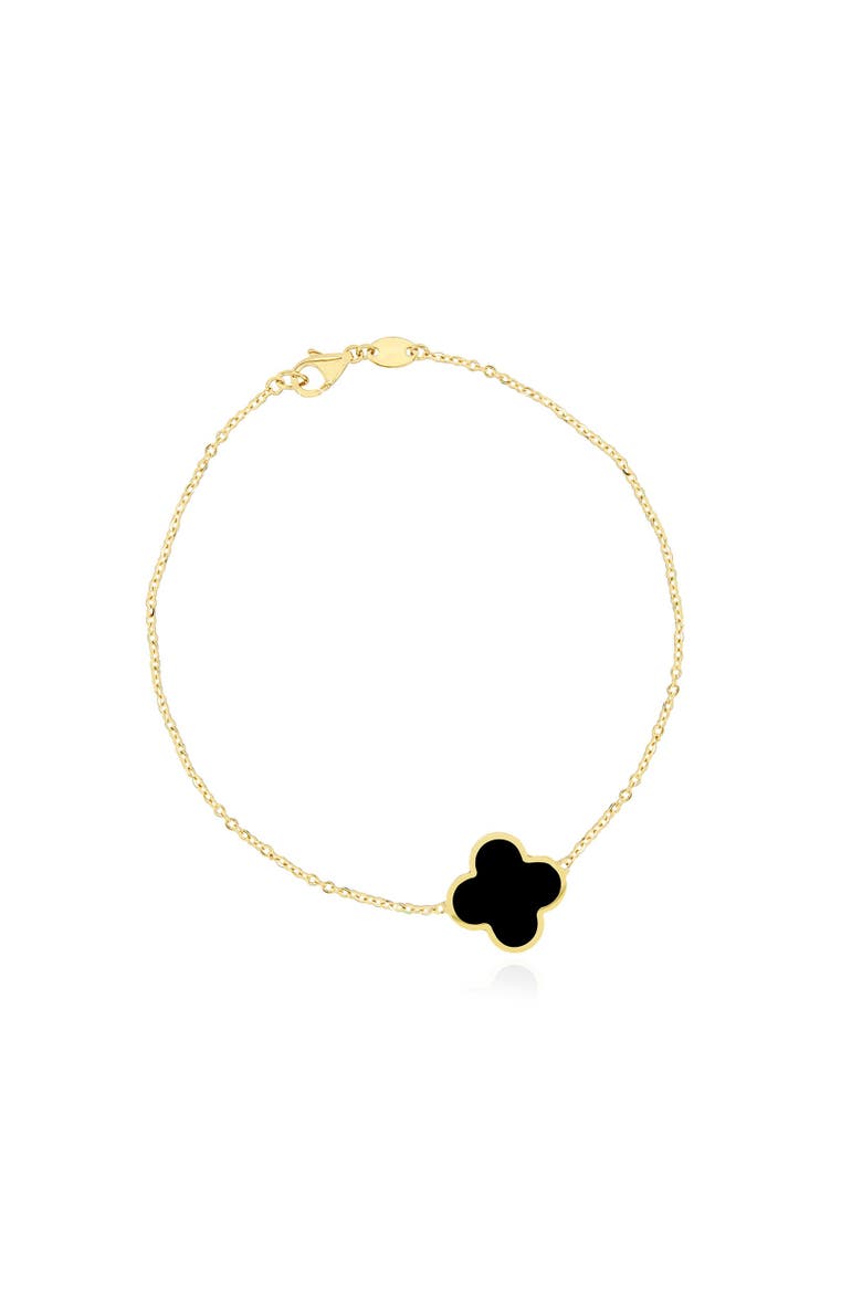 Large Onyx Single Clover Bracelet, Main, color, Onyx