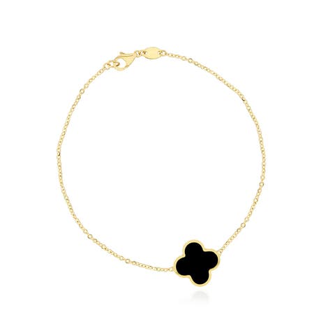 Large Onyx Single Clover Bracelet