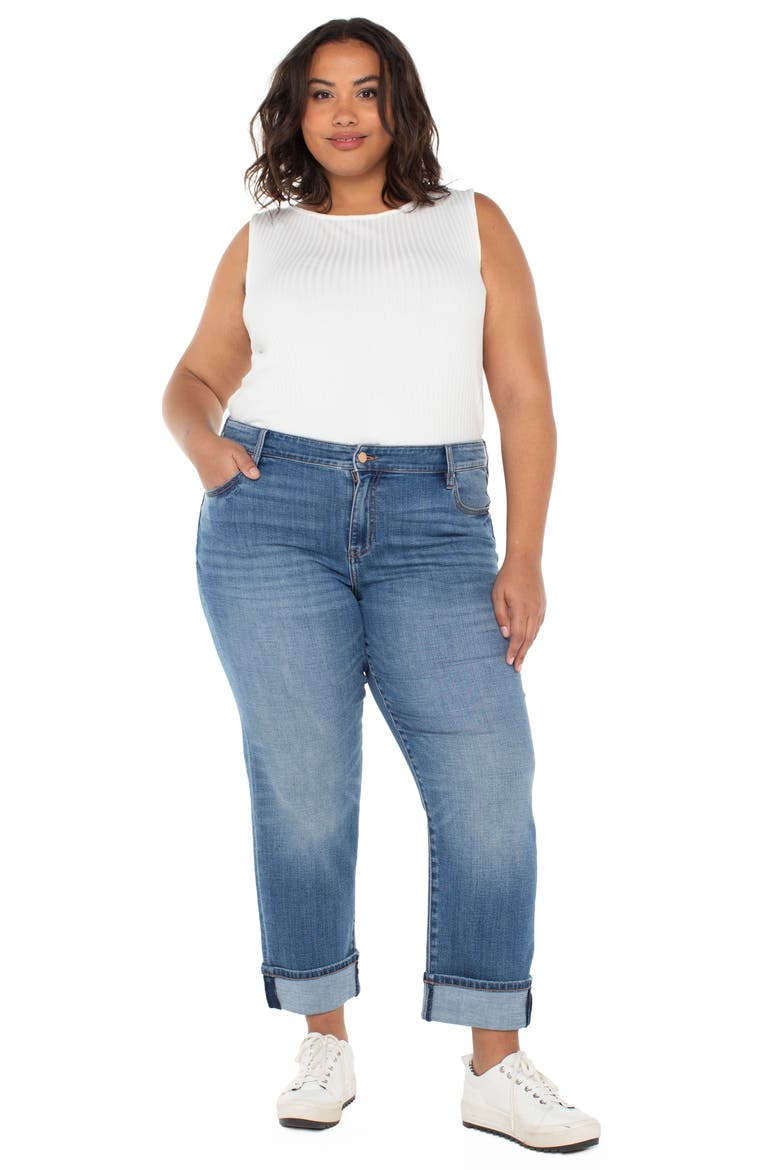 Marley Cuffed Girlfriend Jeans, Alternate, color, CAMPUS