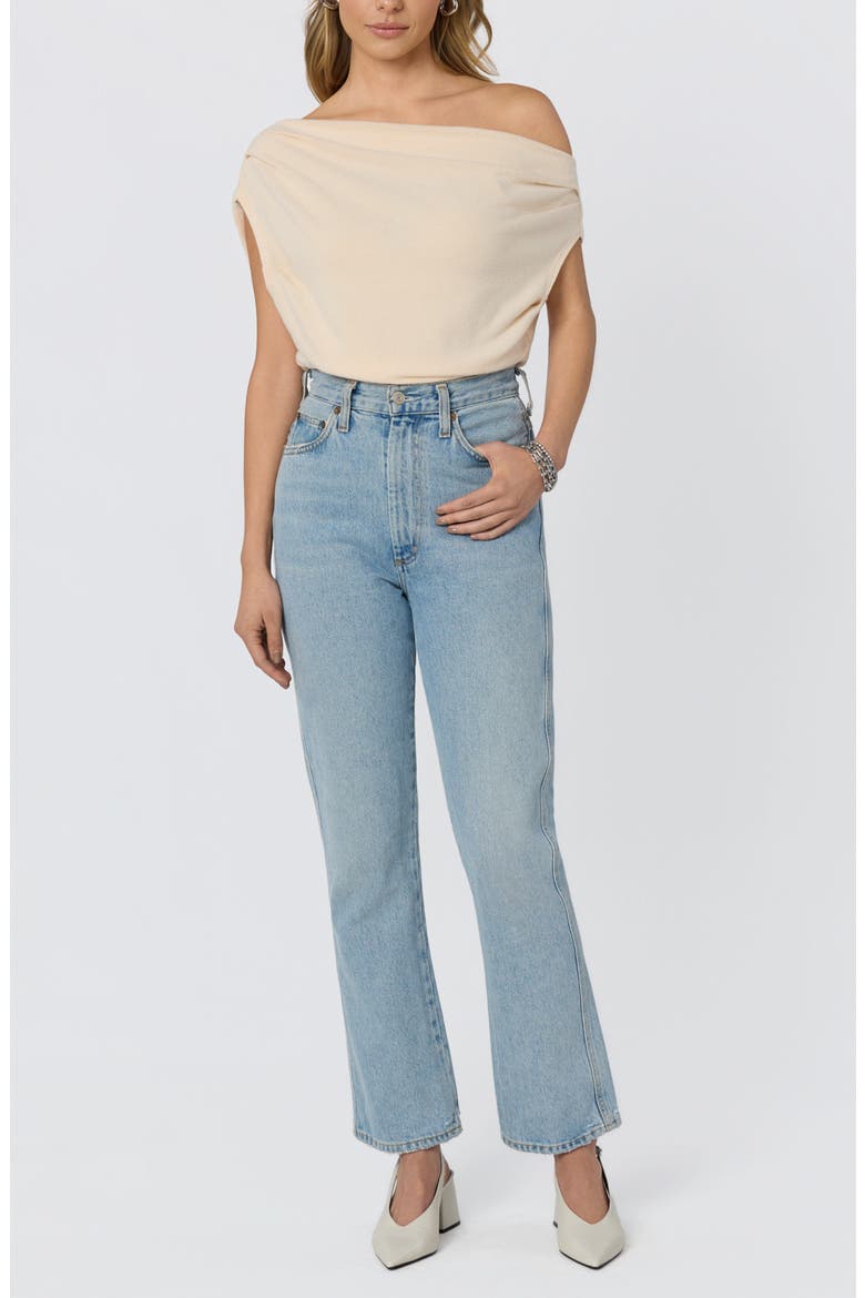 Off the Shoulder Knit Top, Alternate, color, CREAM