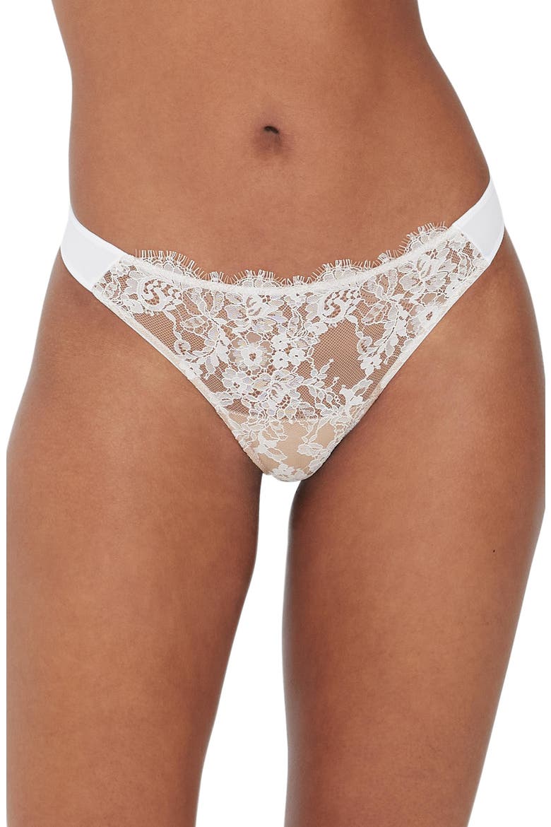 Entice Lace Front Thong 2-Pack, Alternate, color, Black Nylon/White Nylon