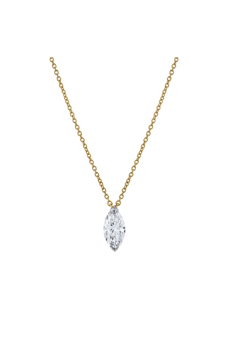 Marquise Muse 14K Gold Lab Grown Diamond Necklace - 1 ct, Main, color, 14K Yellow Gold