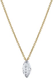 LuvMyJewelry Marquise Muse 14K Gold Lab Grown Diamond Necklace - 0.75 ct