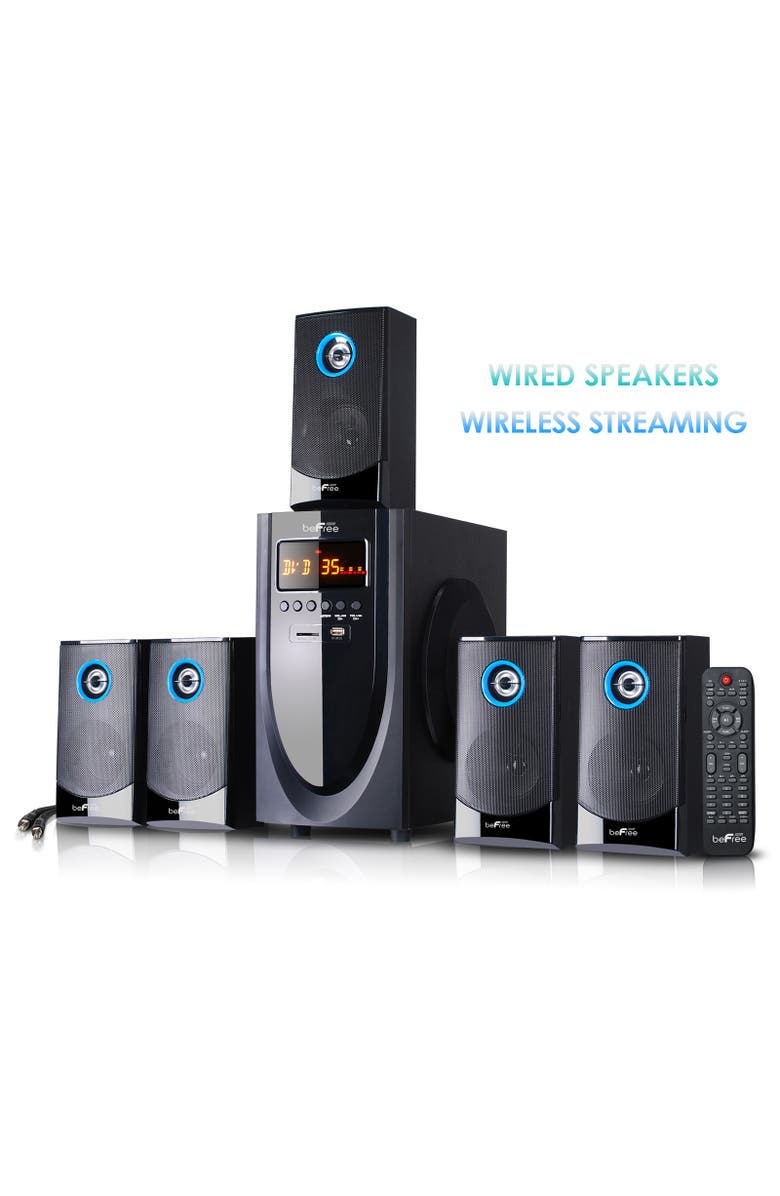 Befree Sound 5.1 Channel Bluetooth Surround Sound Speaker System, Alternate, color, Black