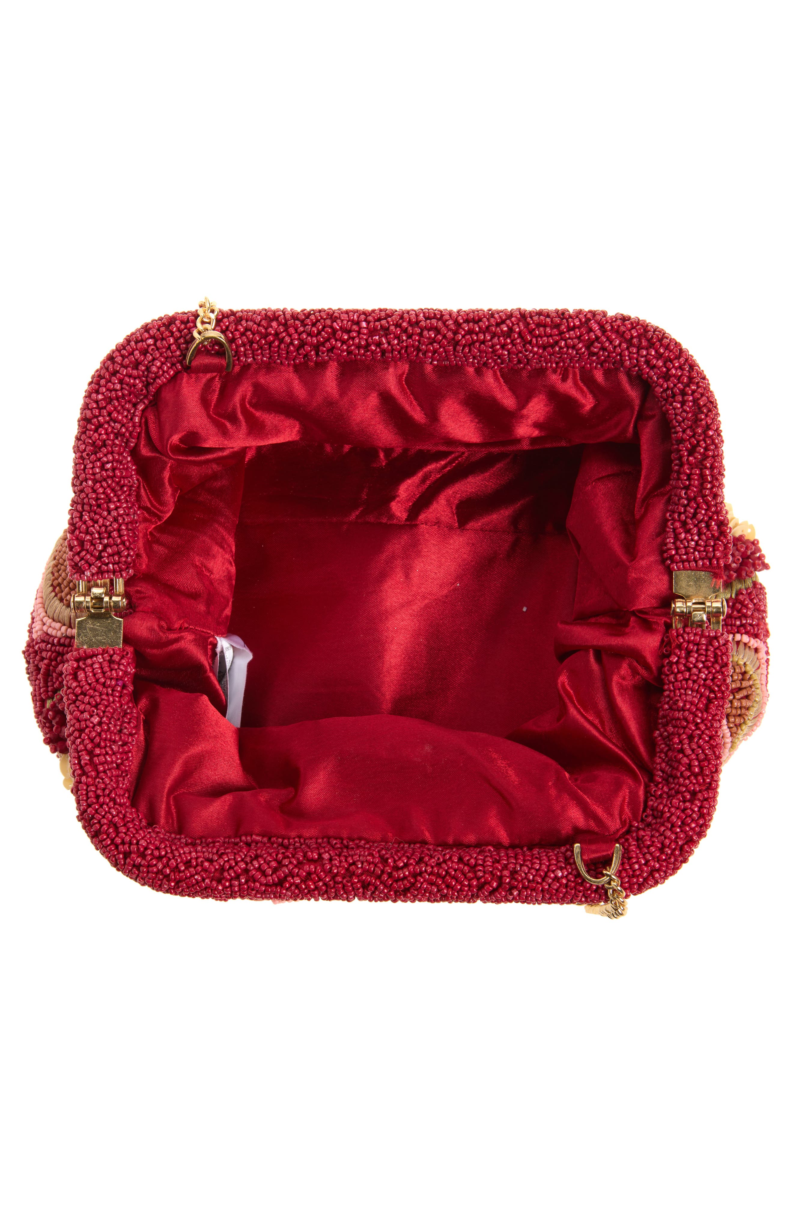 Tropic Beaded Clutch, Alternate, color, RED