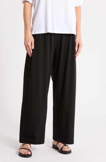 Pleated Straight Leg Ankle Pants