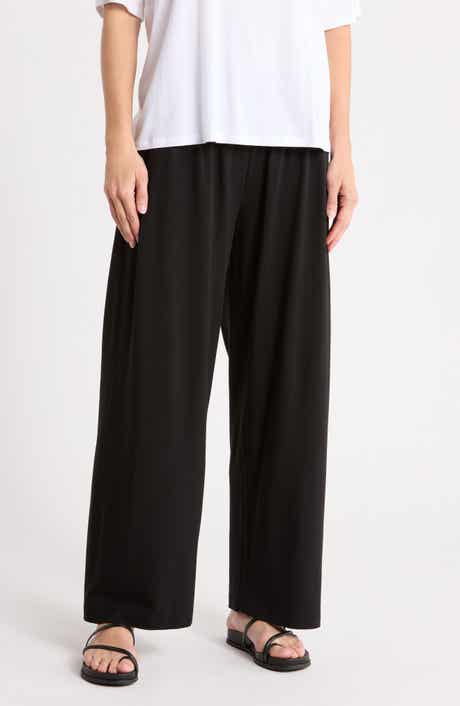 Pleated Straight Leg Ankle Pants