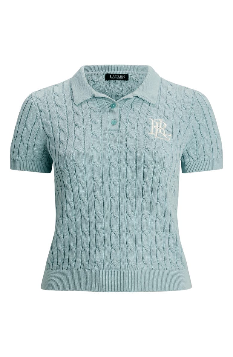 Lauren Ralph Lauren Cable Stitch Cotton Polo Sweater, Alternate, color, 