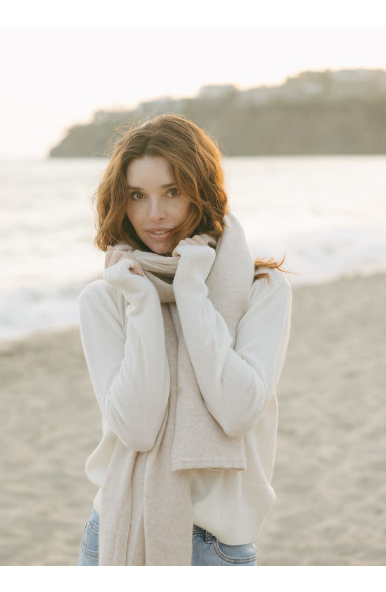 Ellsworth + Ivey Cashmere Travel Wrap, Alternate, color, Oatmeal