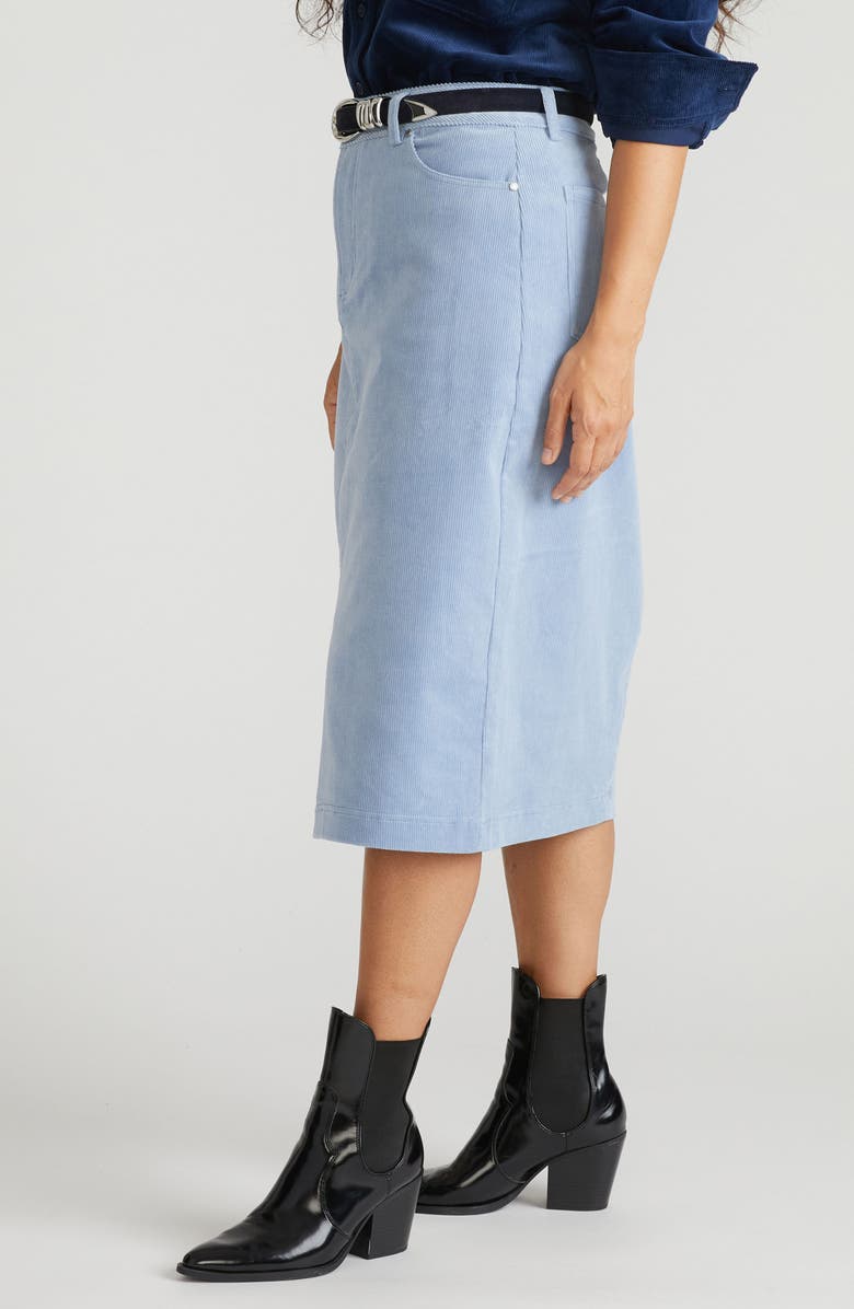 Universal Standard Corduroy Midi Skirt, Alternate, color, Washed Rain