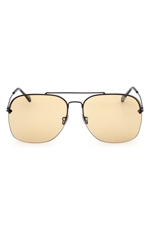 Mackenzie 64mm Oversize Pilot Sunglasses