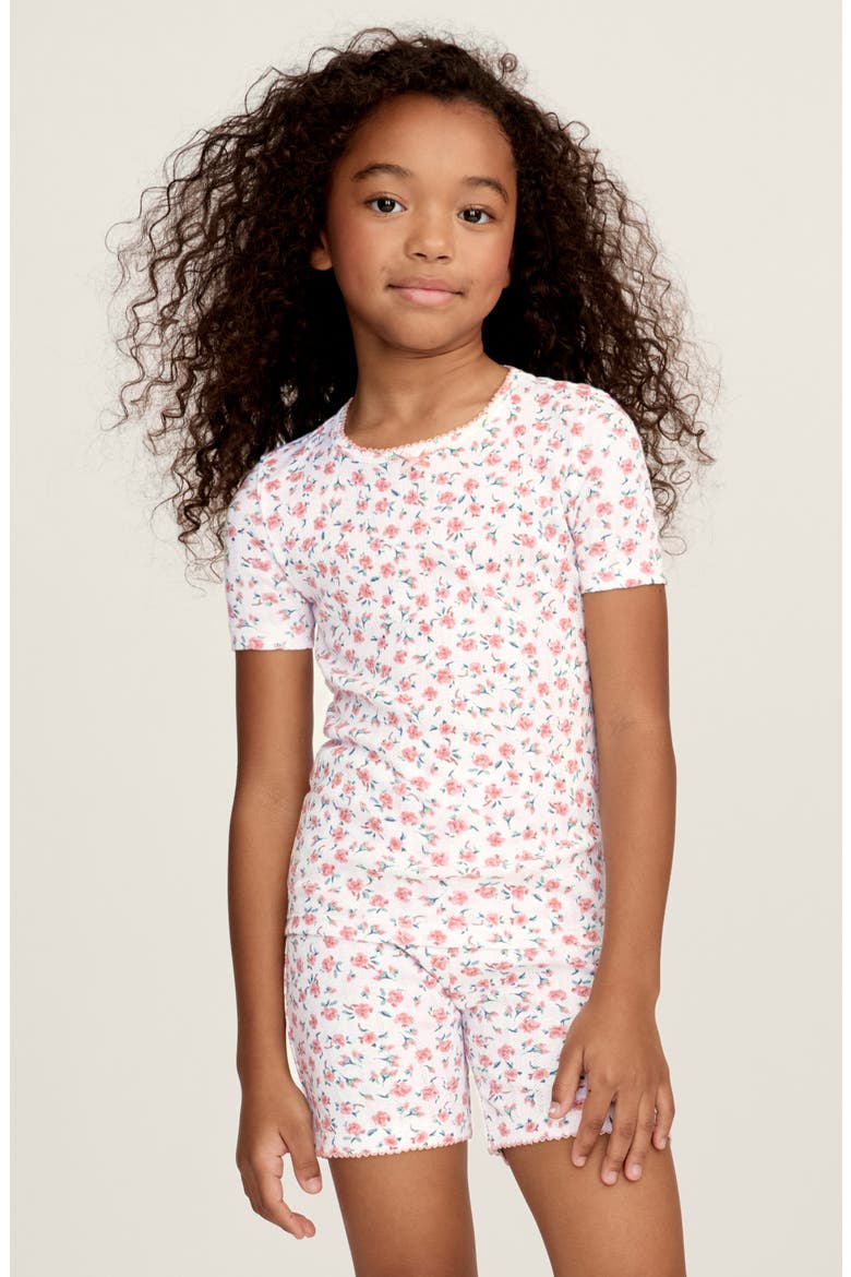 Pink Floral Pointelle Short Set, Alternate, color, PINK