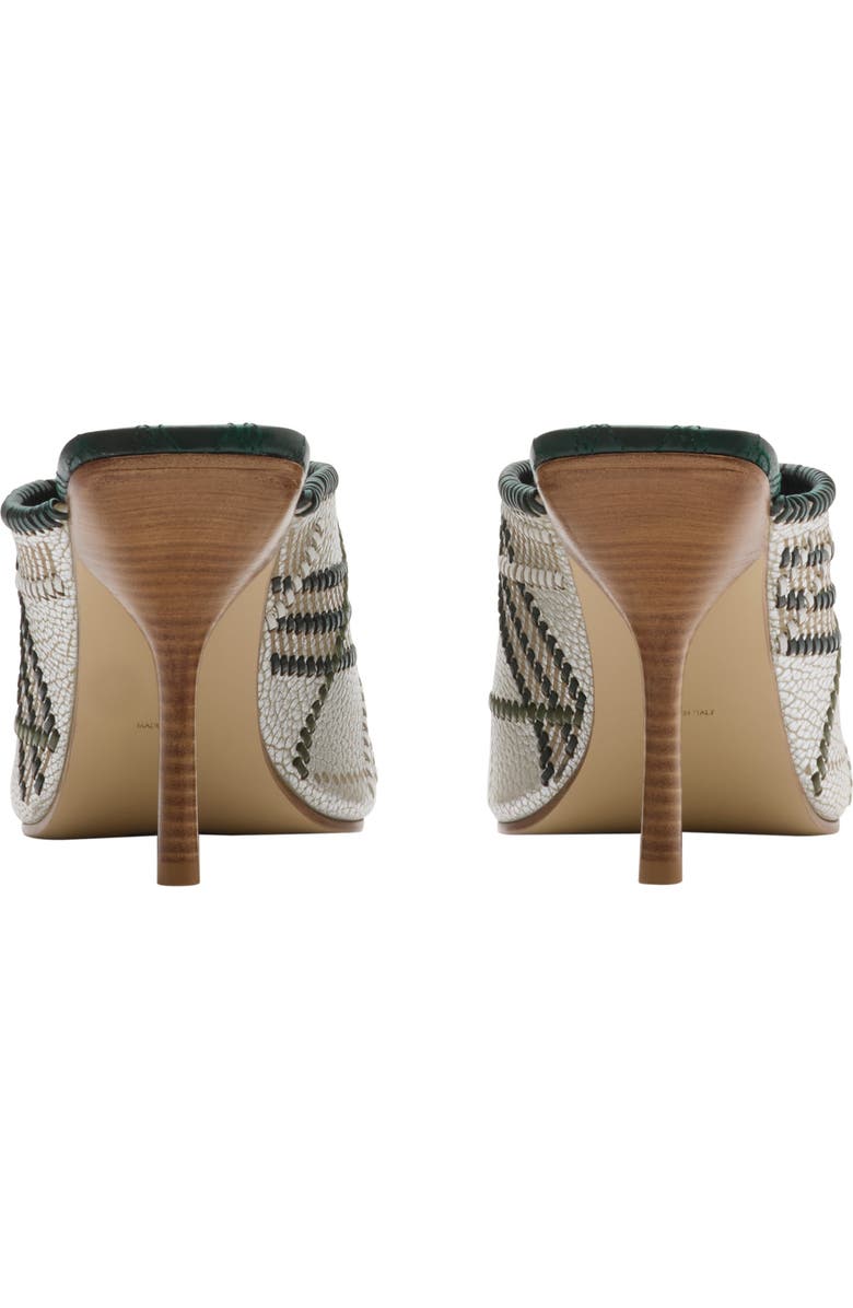 Burberry Check Leather Cabana Mules, Alternate, color, Cotton