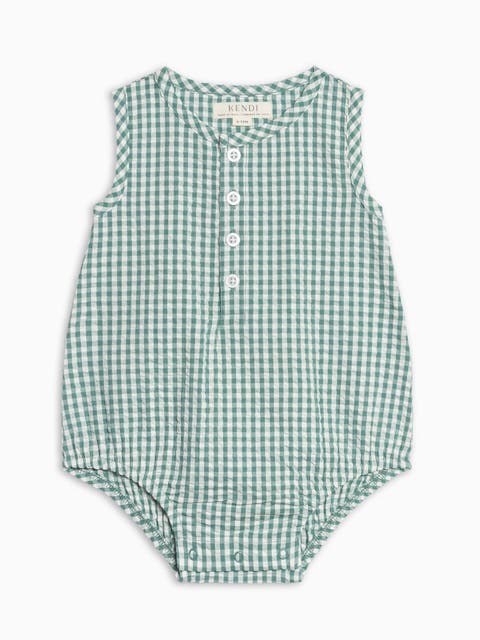Wren Organic Seersucker Tank Bubble Romper (Baby)