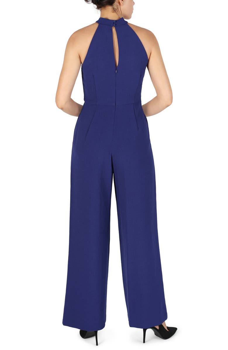 Julia Jordan Halter Neck Wide Leg Jumpsuit, Alternate, color, Indigo