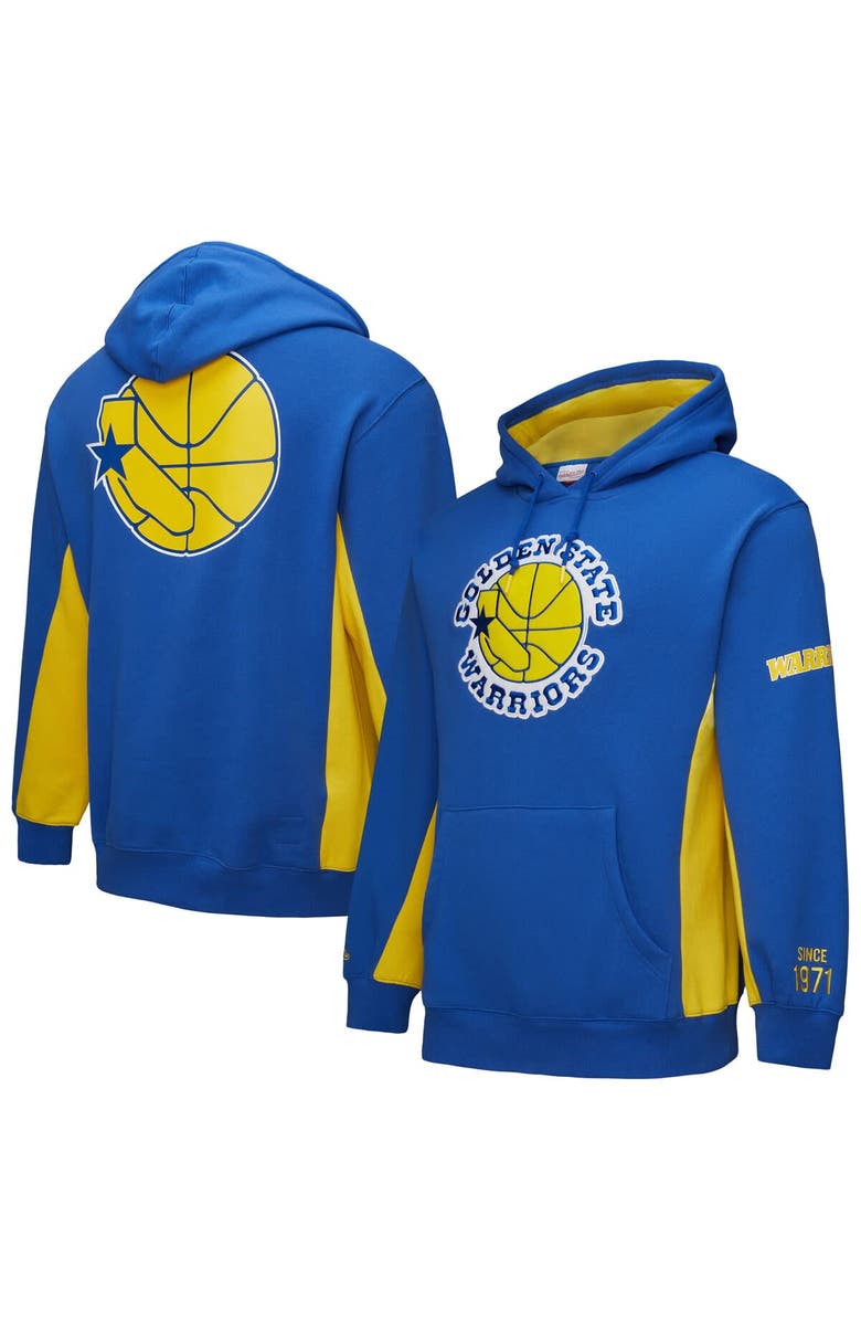 Mitchell & Ness Men's Mitchell & Ness Royal Golden State Warriors Hardwood Classics Team Origins Fleece Pullover Hoodie, Alternate, color, Royal