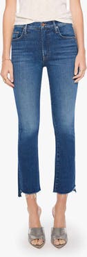 MOTHER The Insider High Waist Ankle Step Fray Bootcut Jeans