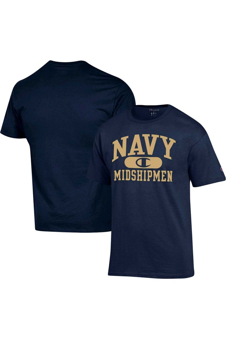 Men's Champion Navy Navy Midshipmen Arch Pill T-Shirt, Main, color, Navy