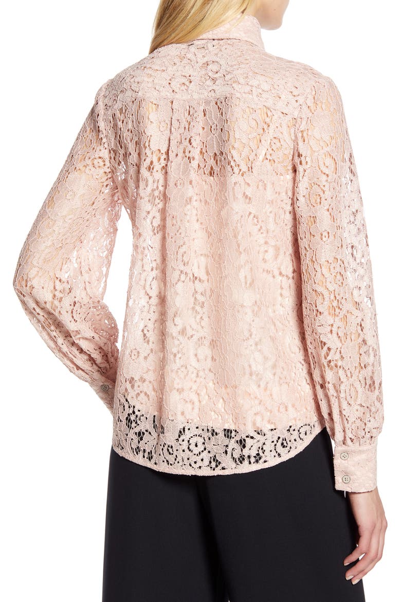 x Atlantic-Pacific Collared Lace Top (Nordstrom Exclusive), Alternate, color, PINK SMOKE