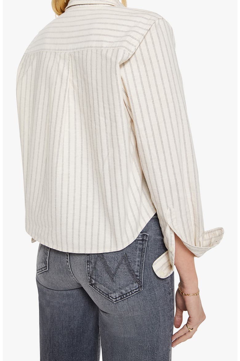 The Cropped Bestie Striped Shirt, Alternate, color, CREAM AND BLACK STRIPE