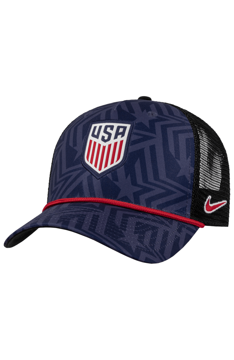 Nike Men's Nike Navy USMNT Rise Rope Trucker A-Frame Adjustable Hat, Main, color, Navy