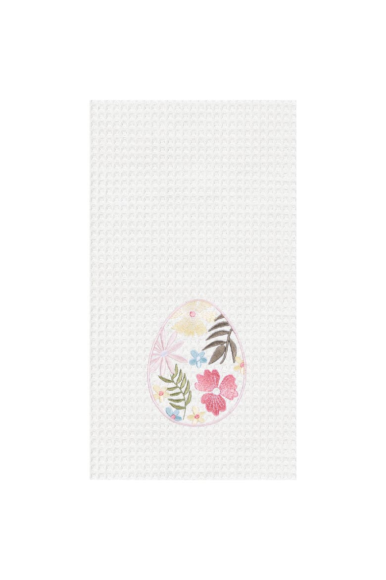 Floral Easter Egg 100% Cotton Waffle Weave Handtowel, Main, color, Pink
