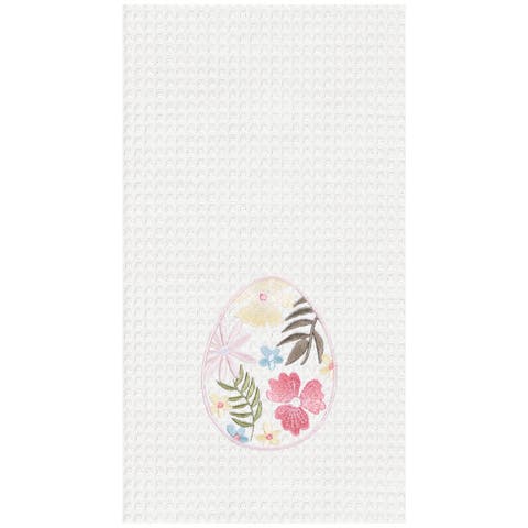 Floral Easter Egg 100% Cotton Waffle Weave Handtowel