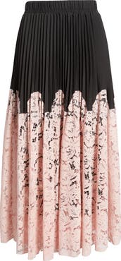 NIKKI LUND Madaleine Pleated Lace Skirt