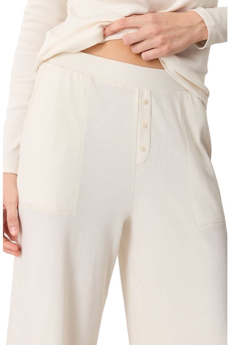 Dream Rib Wide Leg Lounge Pant Made With Organic Cotton, Alternate, color, Cream