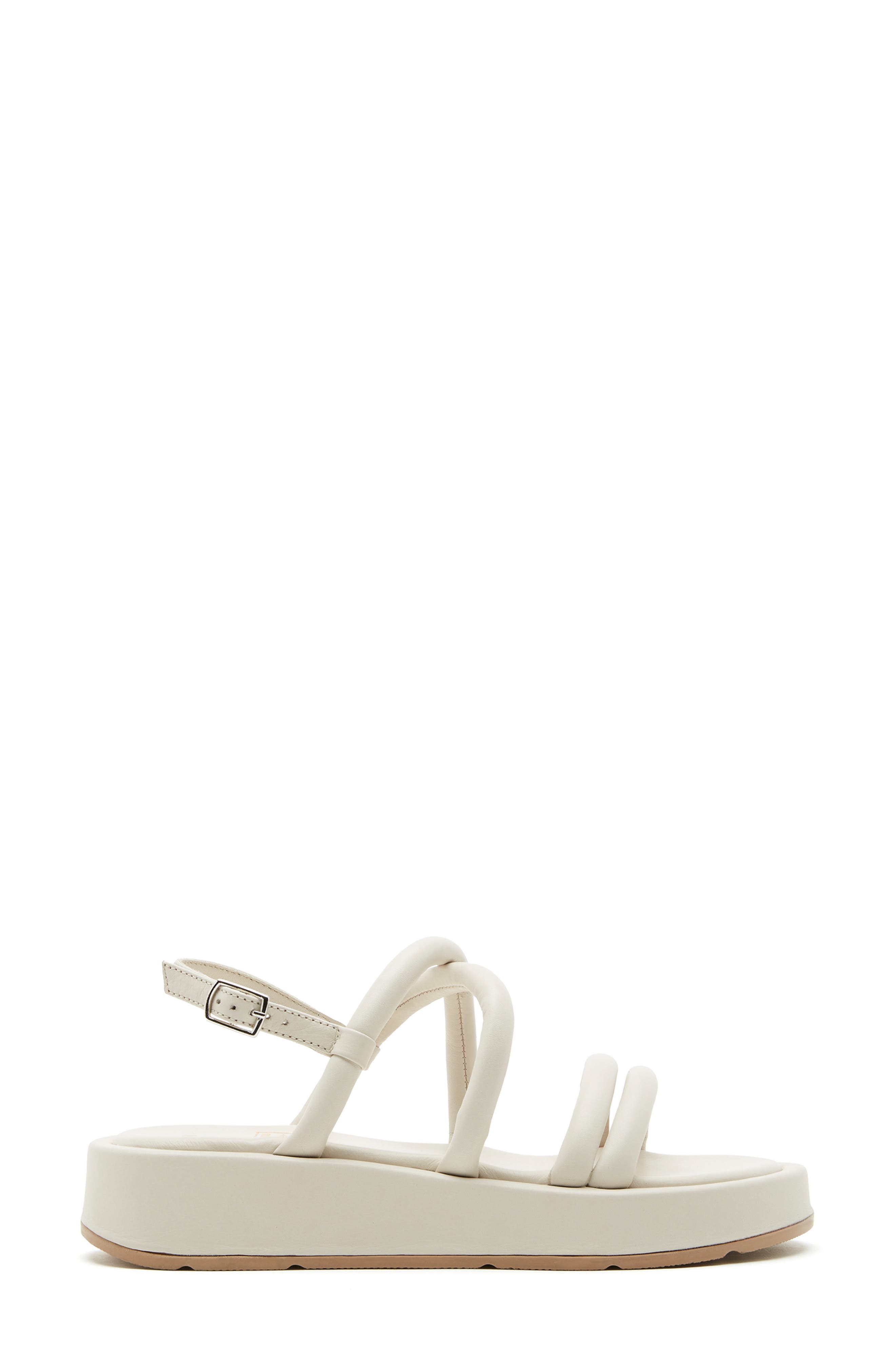 Abi Leather Platform Sandal, Alternate, color, MILK LEATHER