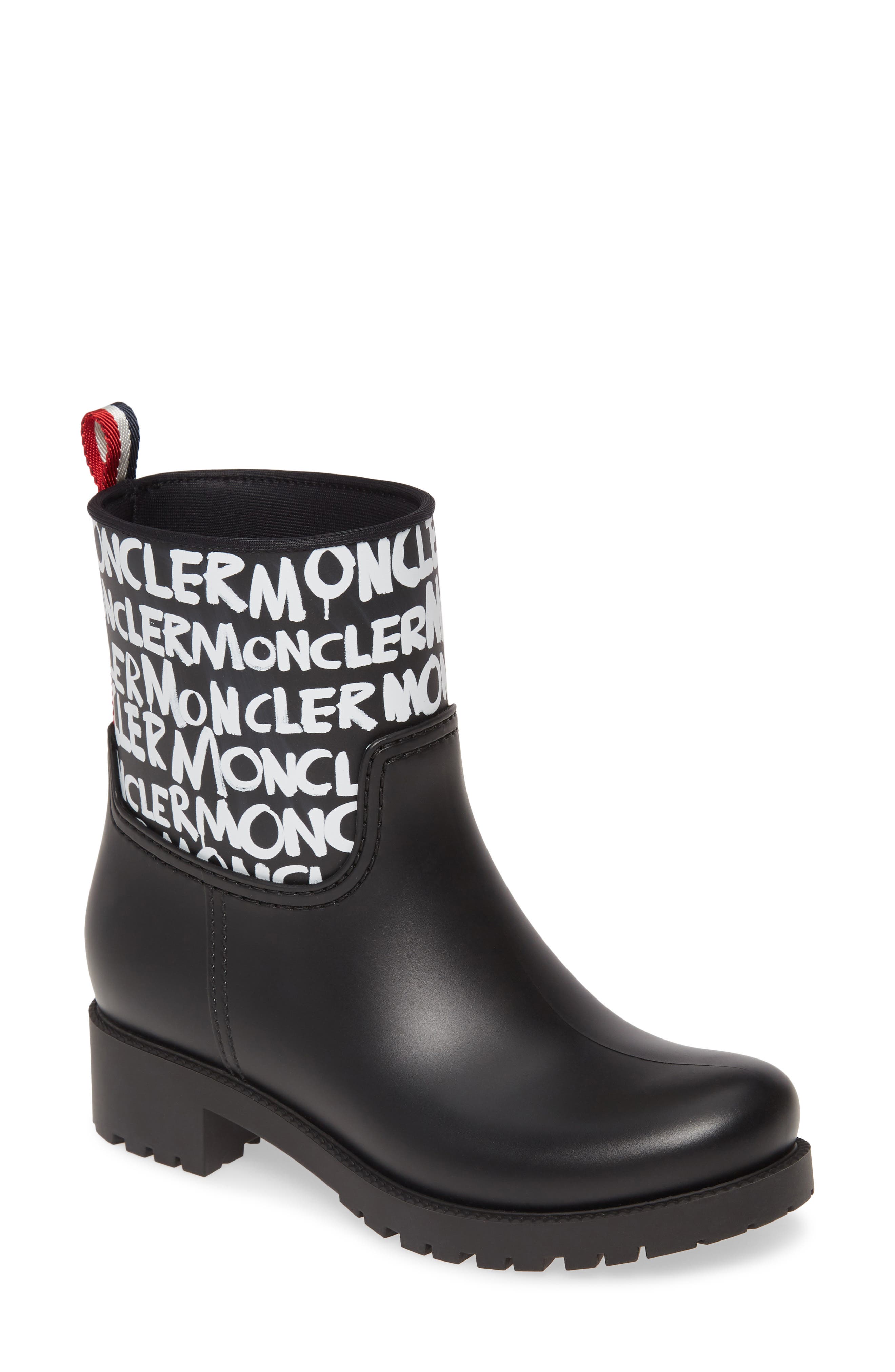 Moncler Ginette Logo Waterproof Rain Boot, Main, color, 